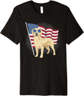 Yellow Labrador Labs Patriotic American Flag Dog 4Th Of July Premium