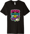 Stoked on Stitches Knitting Skateboard Retro Yarn Design Premium