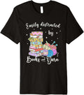 Funny Yarn Quote Easily Distracted by Books and Yarn Reader Premium