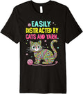 Easily Distracted By Cats And Yarn Knitting Yarn Crochet cat Premium