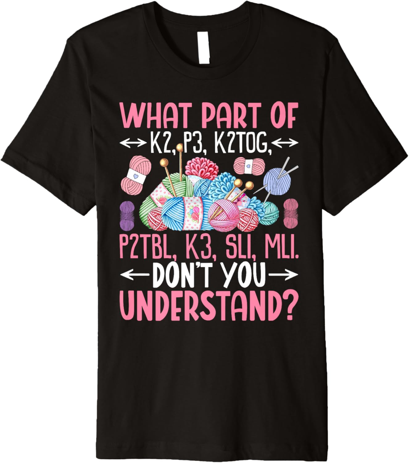 Women Knitting Lover Funny Knitters Knit Yarn Lover Premium