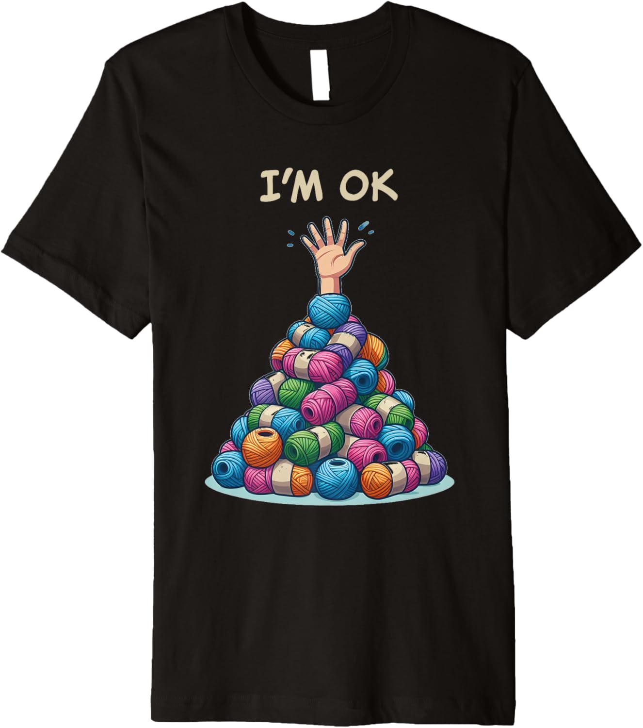 Sewing Girl Knitting Knitter I'm Ok Yarn Premium