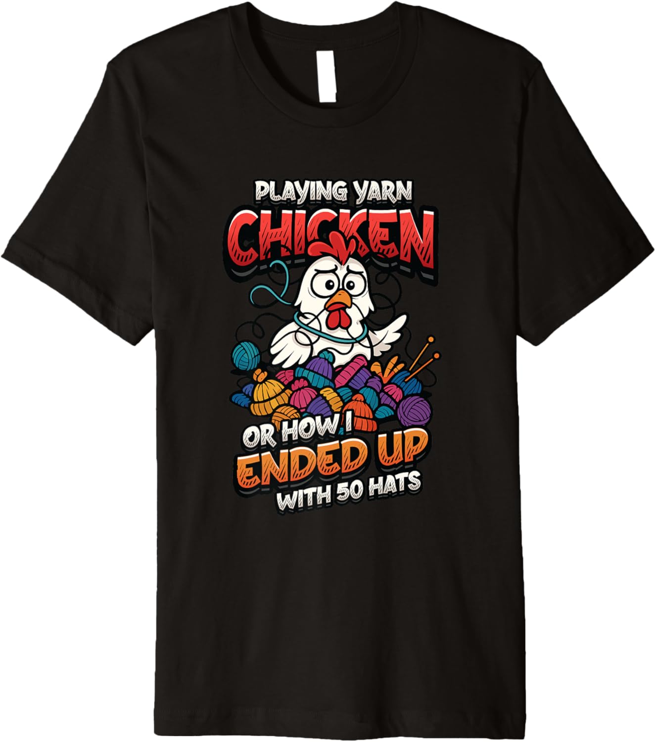 Playing Yarn Chicken Funny Knitting Crochet Yarn Premium