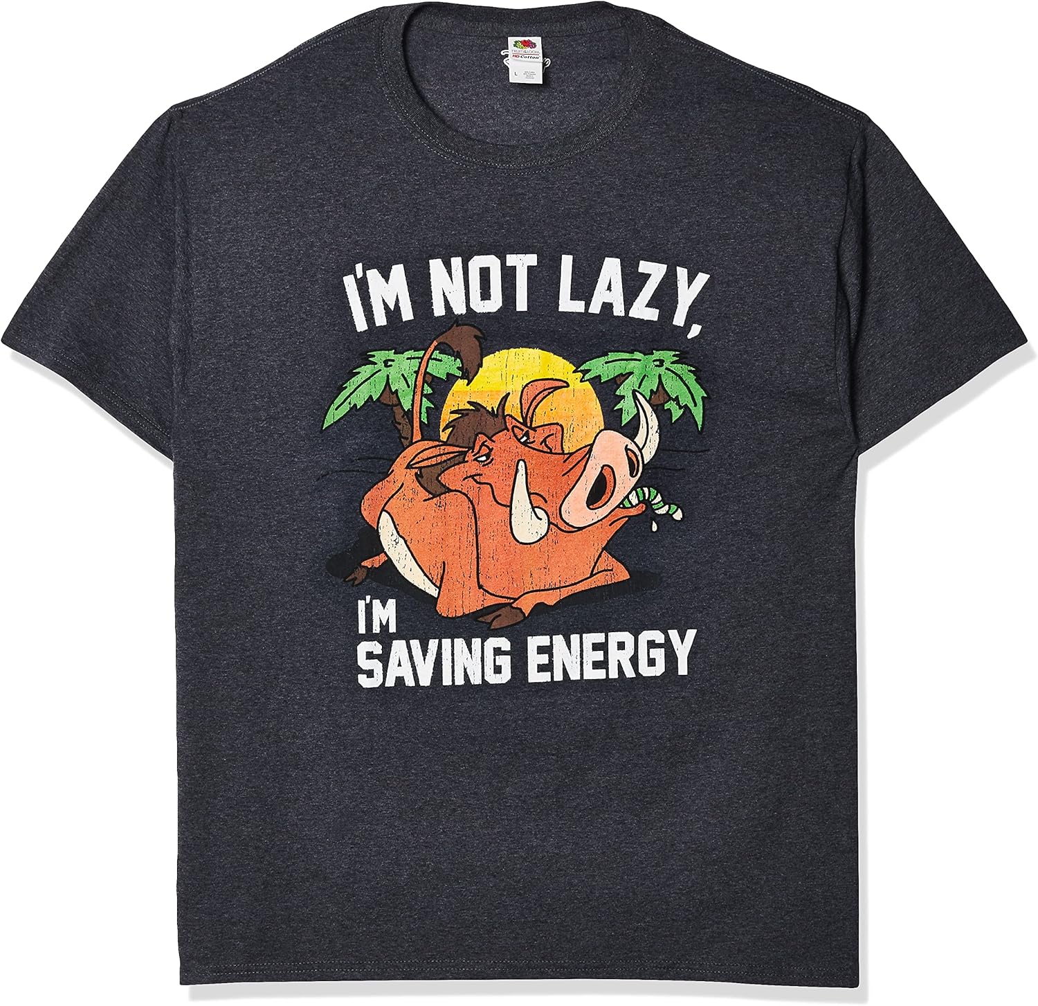 Mens Lion King Pumba Not Lazy Saving Energy Graphic