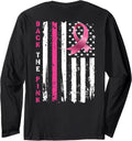 Back The Pink Ribbon Breast Cancer Usa American Flag Family Long Sleeve