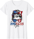 All American Girl 4Th Of July Women Messy Bun Usa Flag