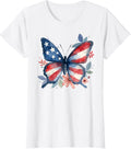 Butterfly Floral American Flag Usa 4Th Of July Girls Women