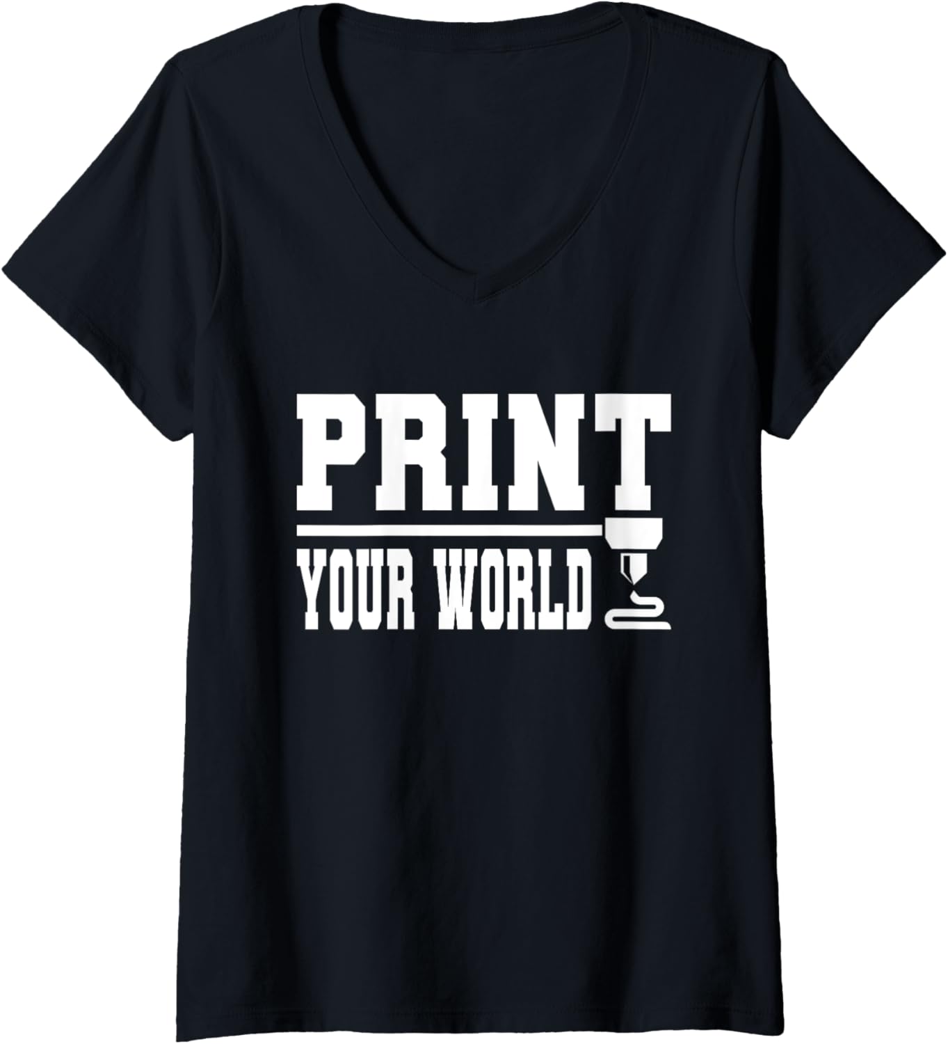 Womens Print Your World 3D Printing Machine Print 3D Printer V Neck