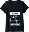 Womens King Of 3D Printing Printer V Neck