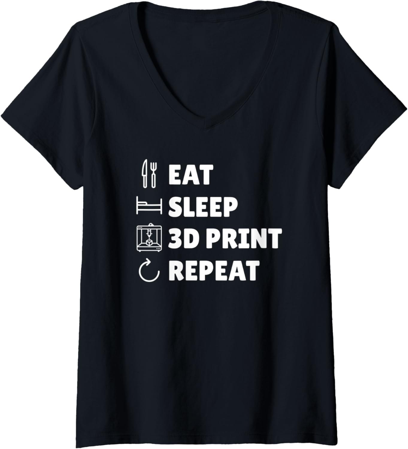 Womens Funny 3D Printing Art 3D Printer Designer Eat Sleep 3D Print