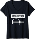 Womens 3D Whisperer 3D Printing Printer V Neck