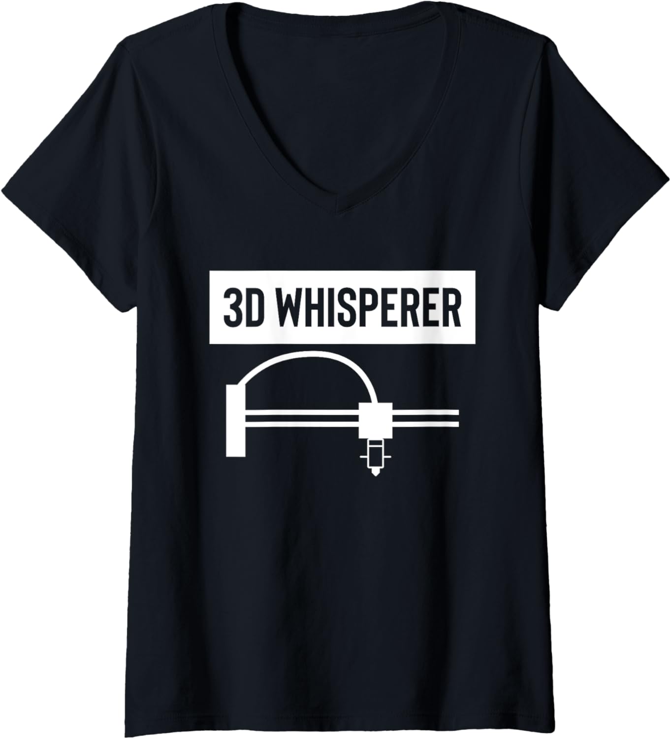 Womens 3D Whisperer 3D Printing Printer V Neck