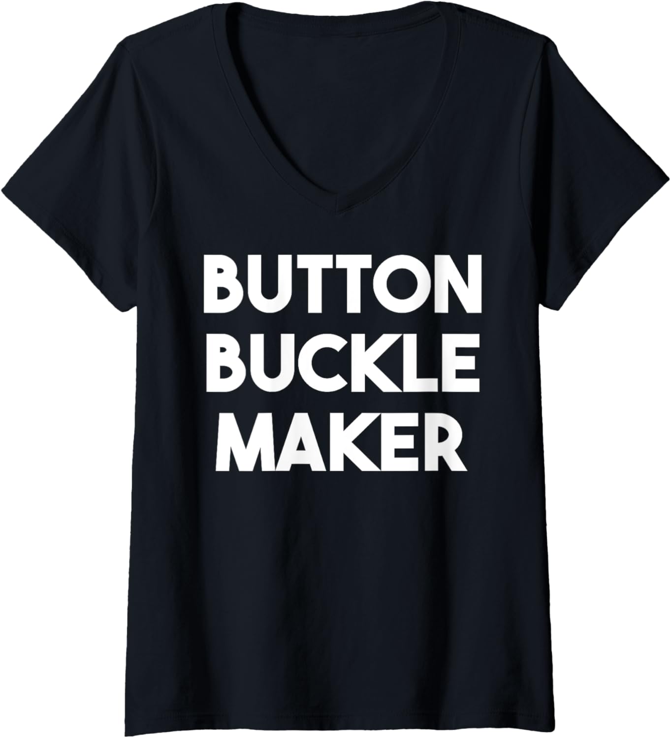 Womens Button Buckle Maker V-Neck