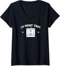 Womens Id Print That Printer 3D Printing V Neck