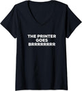 Womens Printer Goes Brrrr Stock Market Money Printing Machine V Neck