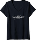 Womens Yarnologist Knitting Needle in Yarn Crochet Funny Knitting V-Neck