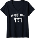 Womens Cute 3D Printing Print That Printer Lovers Geeks V Neck