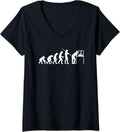 Womens Funny 3D Printing Evolution 3D Printer Joke Men V Neck