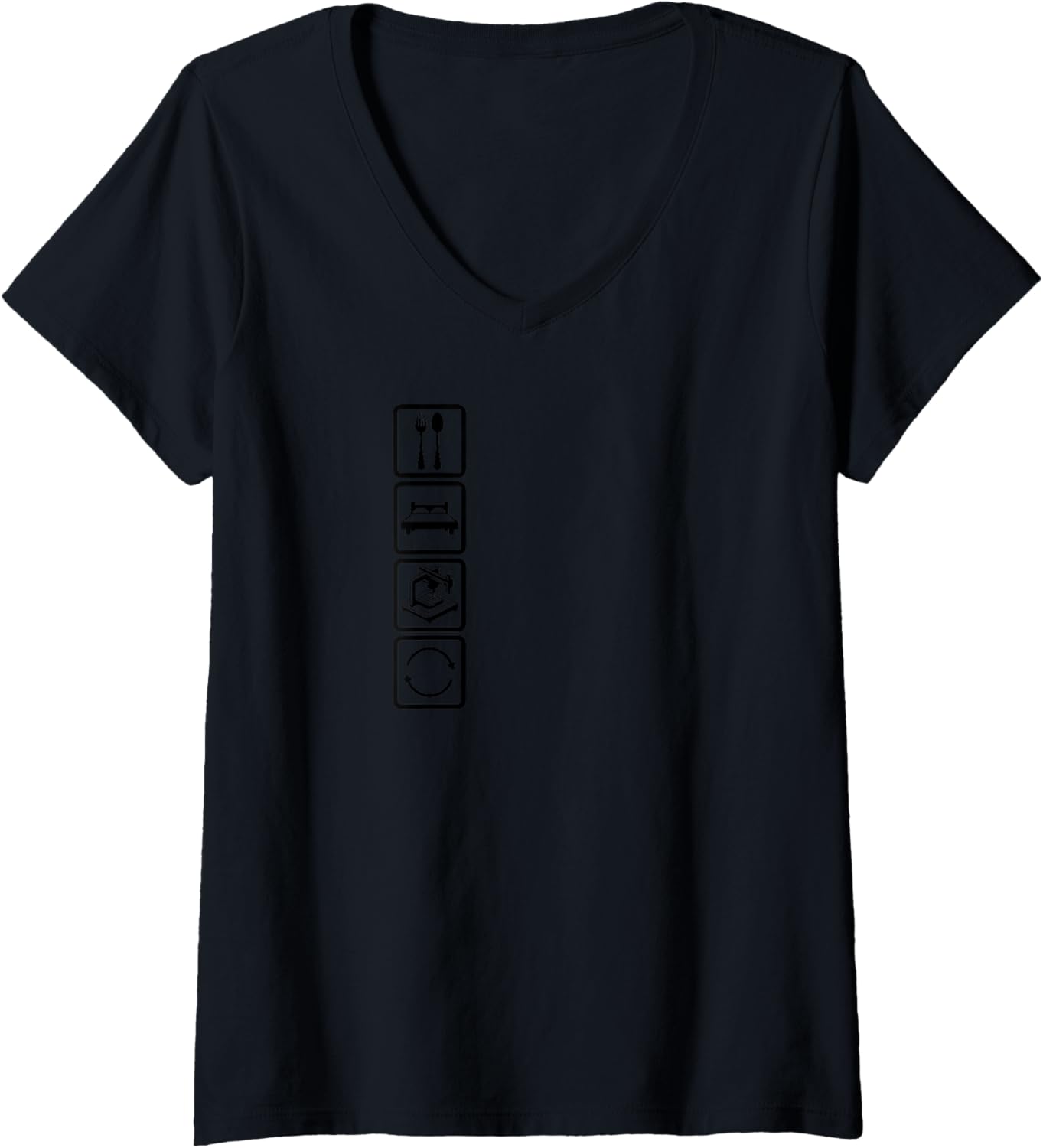 Womens 3D Printer Accessories Icons Of Eating Printer Sleep V Neck
