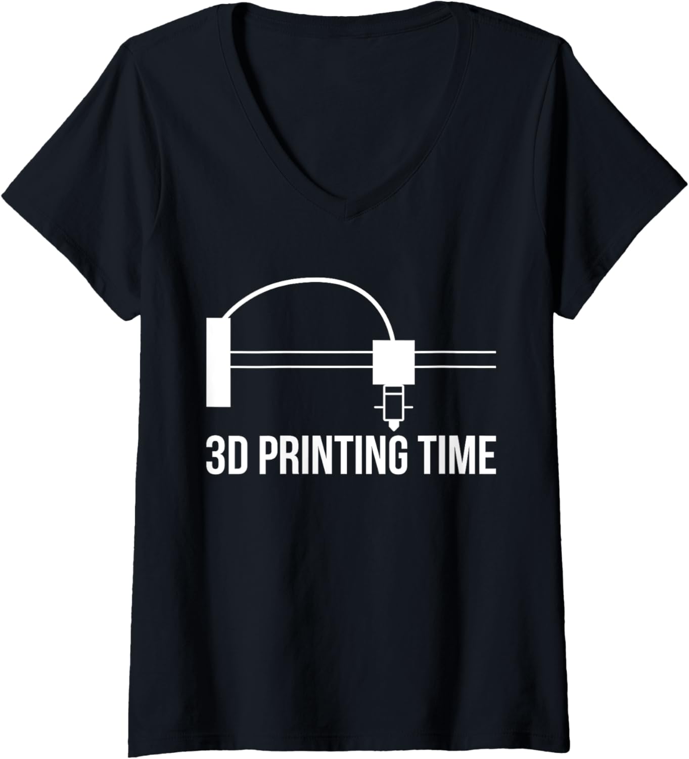 Womens 3D Printing Time 3D Printer V Neck