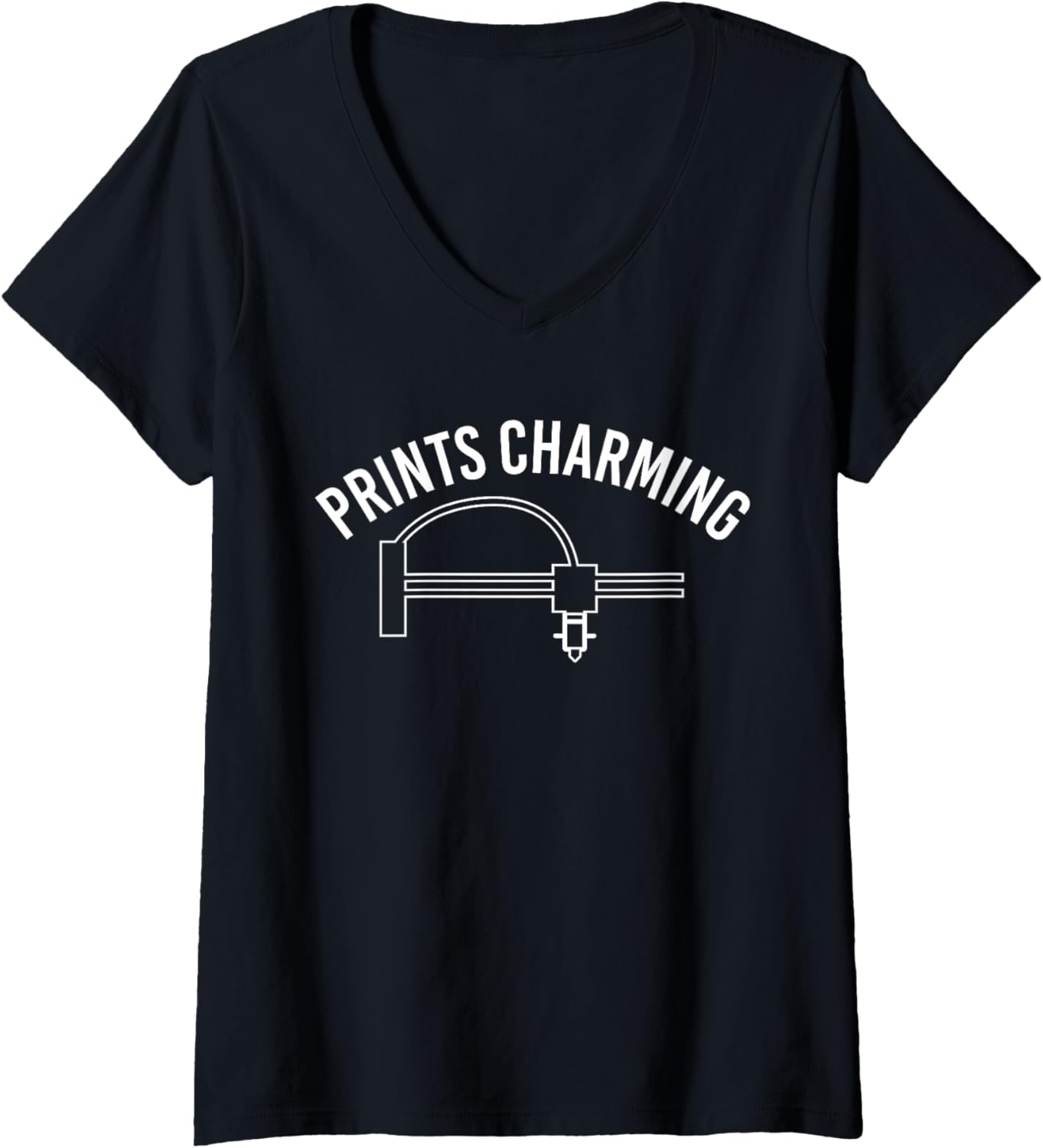Womens Prints Charming 3D Printer Printing V Neck