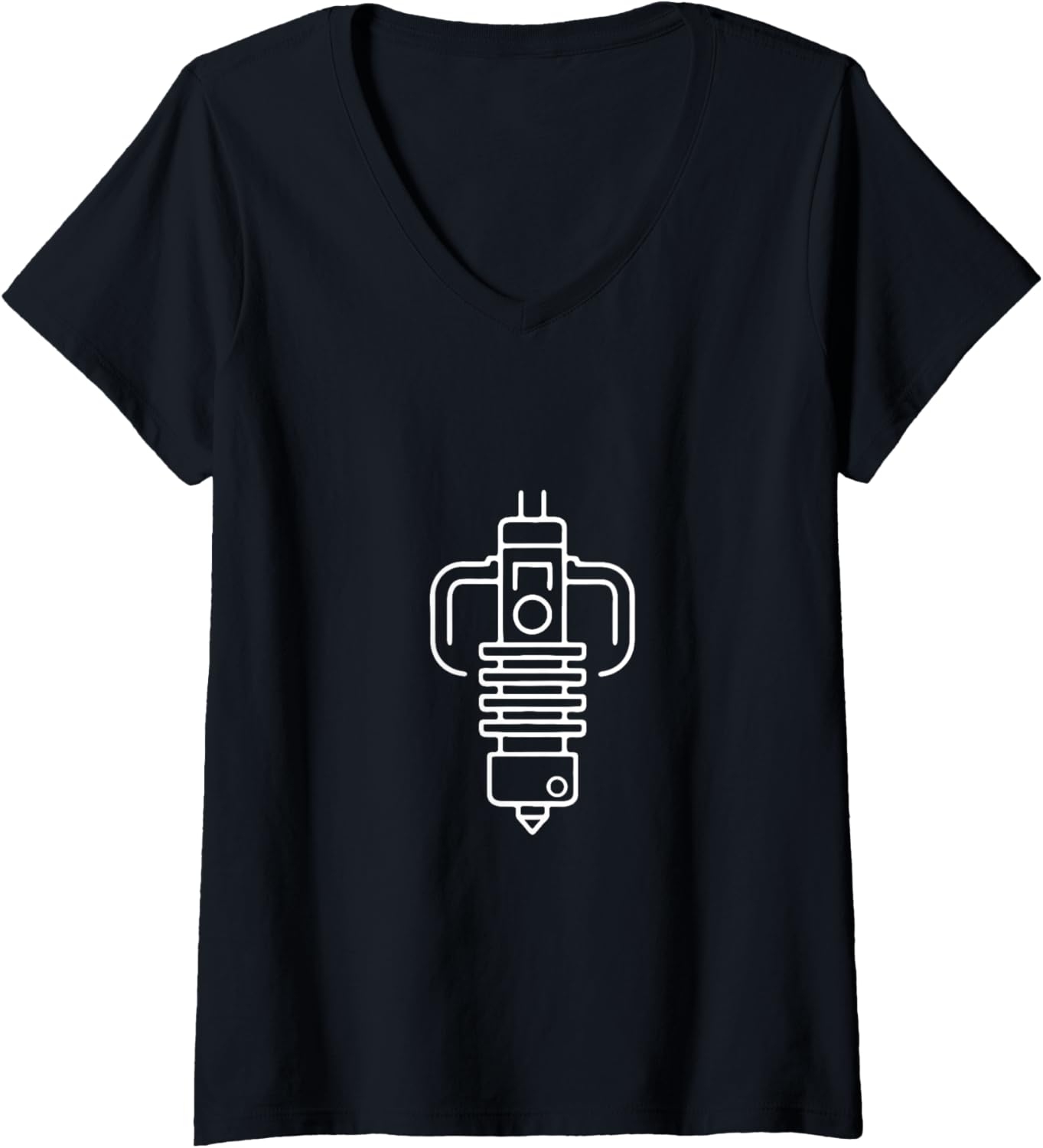 Womens Minimalist 3D Printer Nozzle Design V Neck