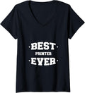 Womens Printer Best Ever Greatest V Neck