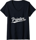 Retro Swoosh Job Title Printer V Neck