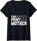 Womens Print Mother Mothers Day Mom 3D Printing Printer V Neck