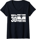 Womens 100 3D Printing 3D Printer Printing V Neck