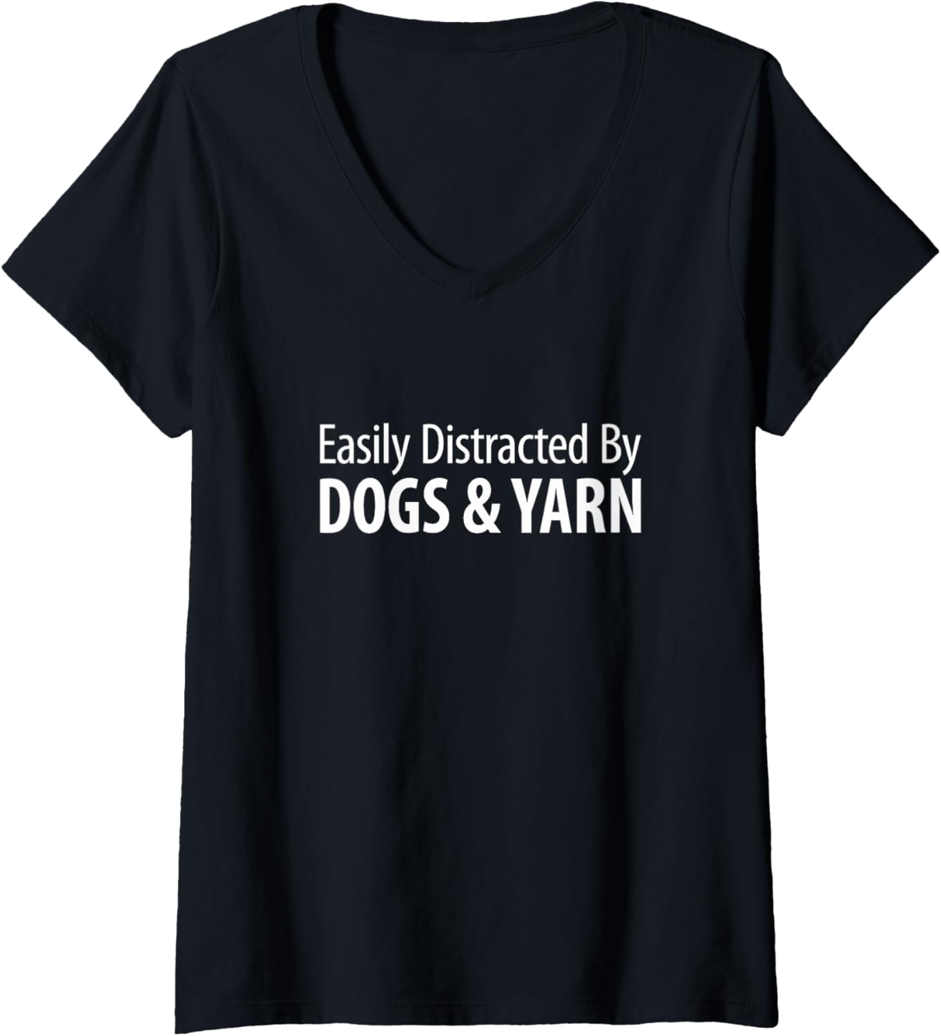 Womens Easily Distracted By Dogs & Yarn - V-Neck