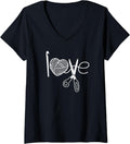 Womens Crochet Love Crochet Heart Yarn Knitting I Love Crochet V-Neck