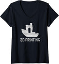 Benchy Shape White Filament Layers 3D Printing Enthusiast V Neck