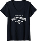 Womens The Village Of Shady Brook Classic Style Palm Trees Design V Neck