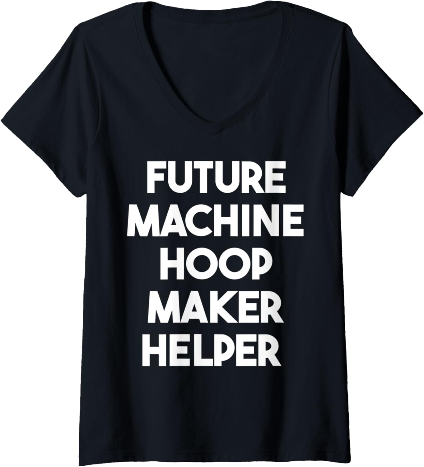 Womens Future Machine Hoop Maker Helper V-Neck