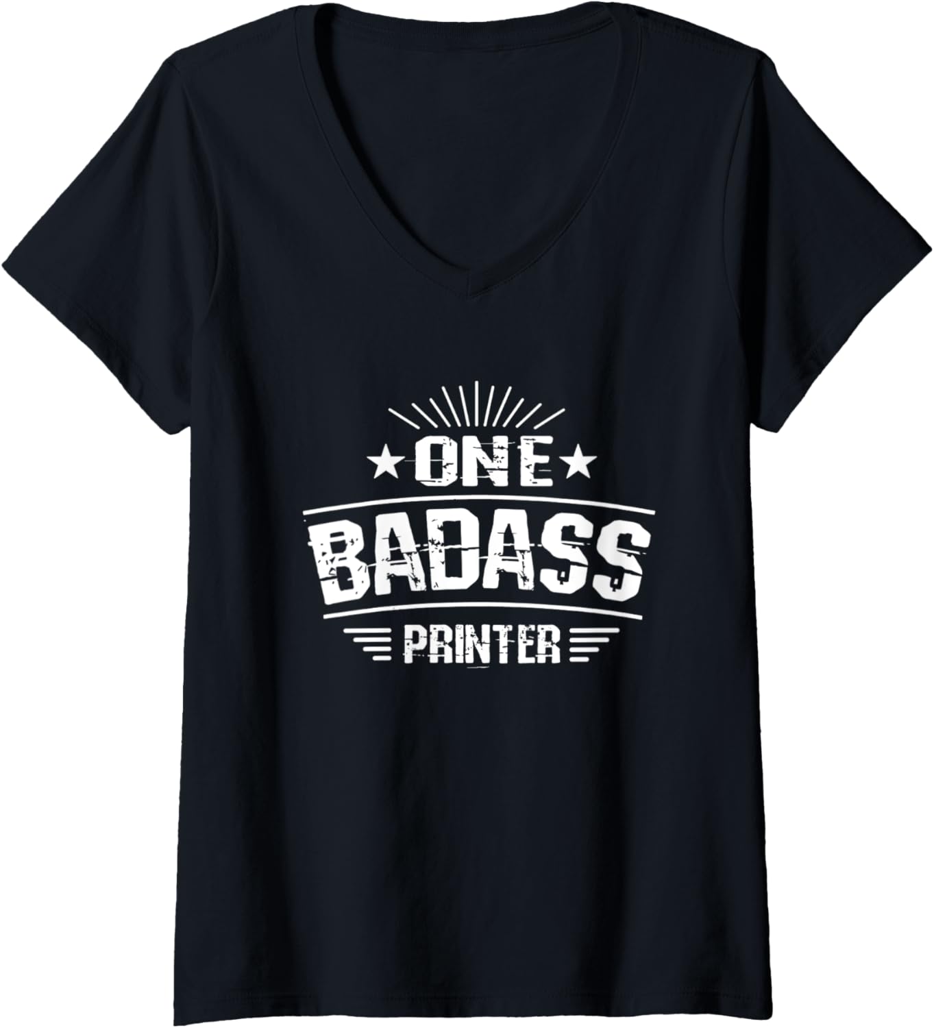 Womens One Badass Printer Work V Neck