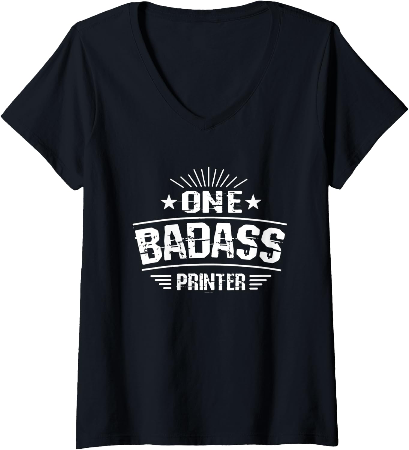 Womens One Badass Printer Work V Neck