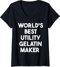 Womens World's Best Utility Gelatin Maker V-Neck