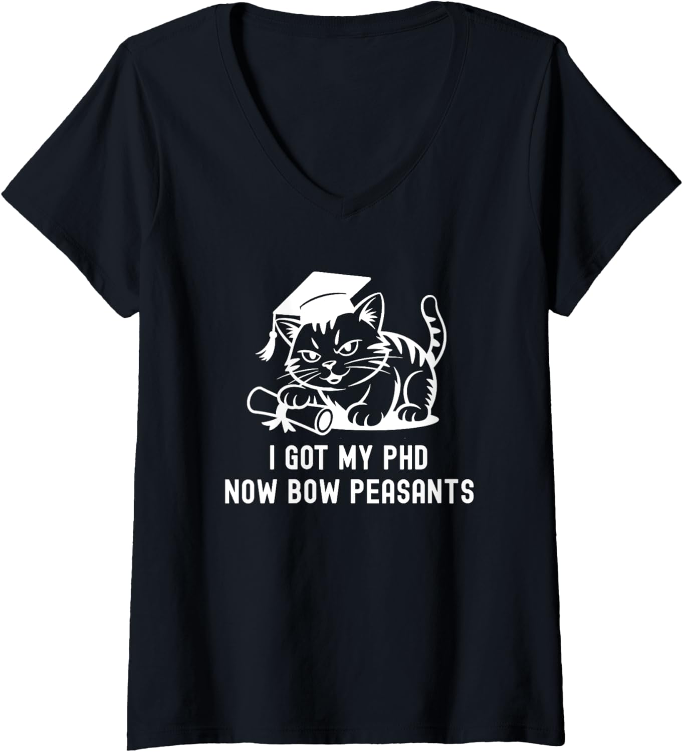 Womens I Got My Phd Now Bow Peasants Phd Cat Doctorate Cat
