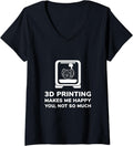 Womens Funny 3D Printer Gift Birthday V Neck