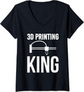 Womens 3D Printing King 3D Printing Printer V Neck