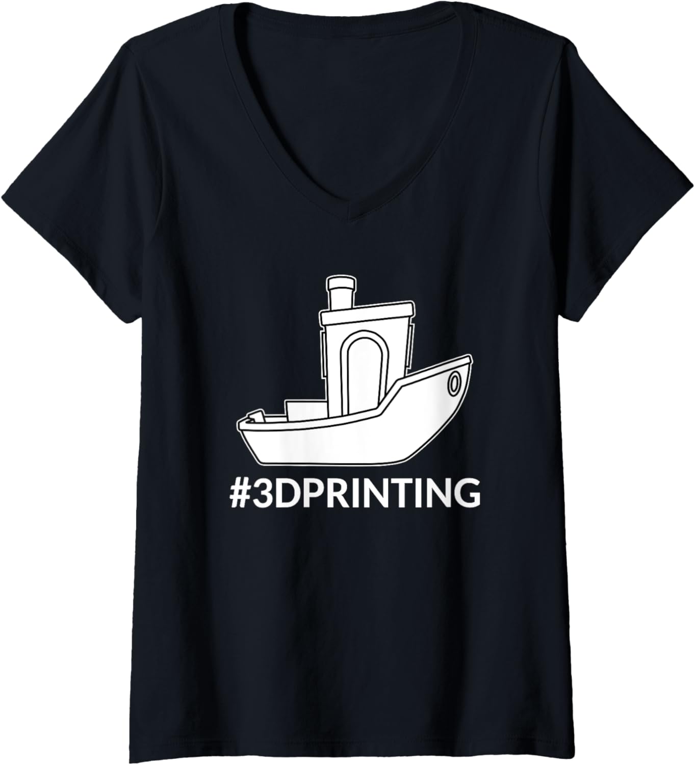 Benchy Model Hashtag 3D Printing Enthusiast V Neck