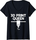 Womens Funny 3D Printing Designs Women Mom 3D Printer Enthusiasts V Neck