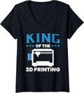 Womens King Of 3D Printing Printer V Neck