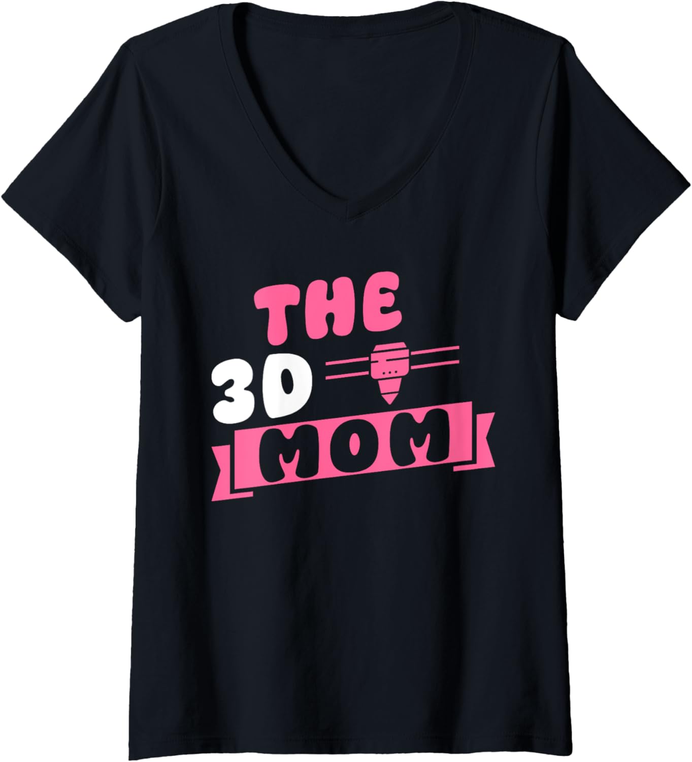 Womens 3D Mom Mothers Day 3D Printing Printer V Neck