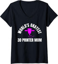 Womens Worlds Okayest 3D Printer Mom Printing Mothers Day V Neck
