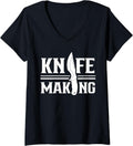 Womens Knife Making Lover Knives Maker Hobby V-Neck
