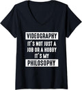 Womens Videographer Just a Job Videography Filmmaker Gift V-Neck