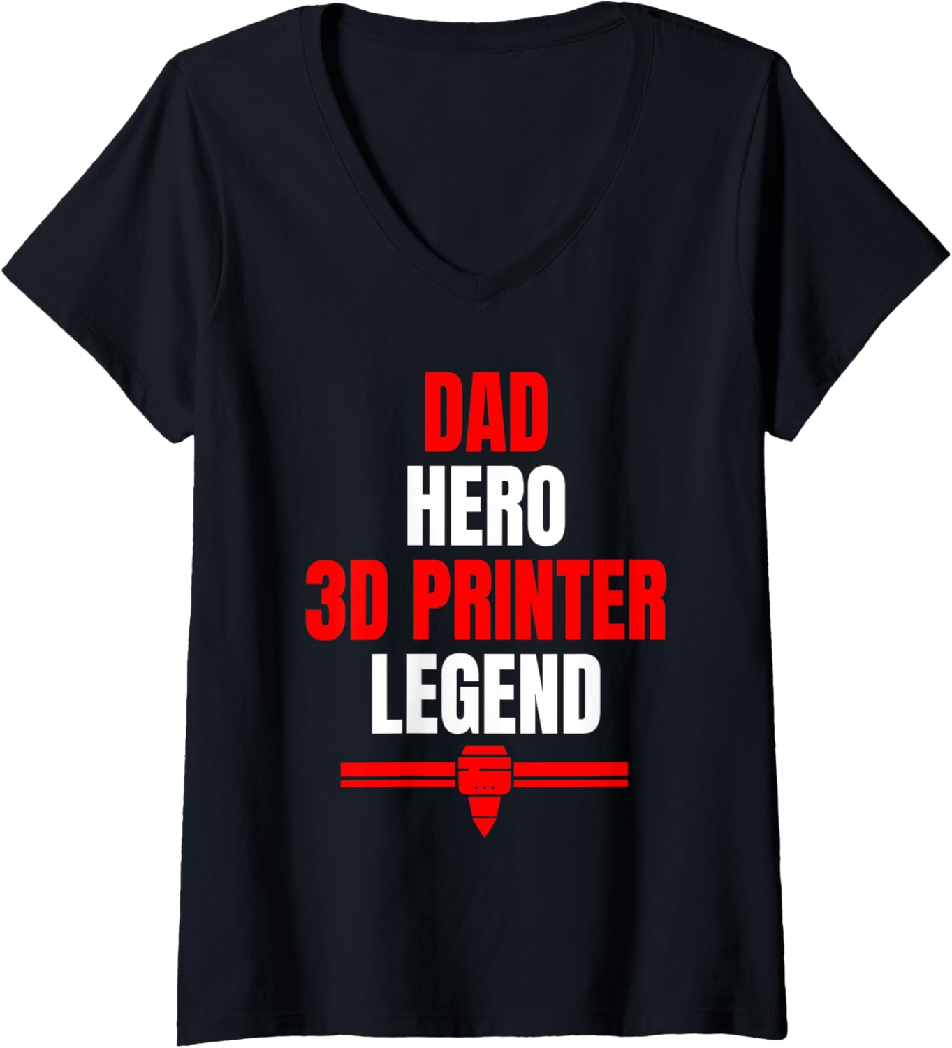 Womens Dad Hero 3D Printing Legend Fathers Day V Neck
