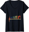 Womens 3D Printing Evolution Lover Waves Of Evolution 3D Printer V Neck